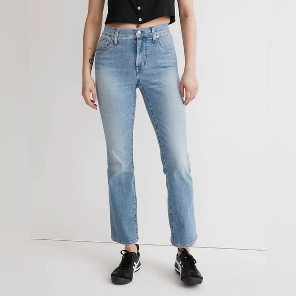 Madewell Kick Out Crop Jeans Boot Cut Denim light Blue Size 30 - Picture 1 of 8